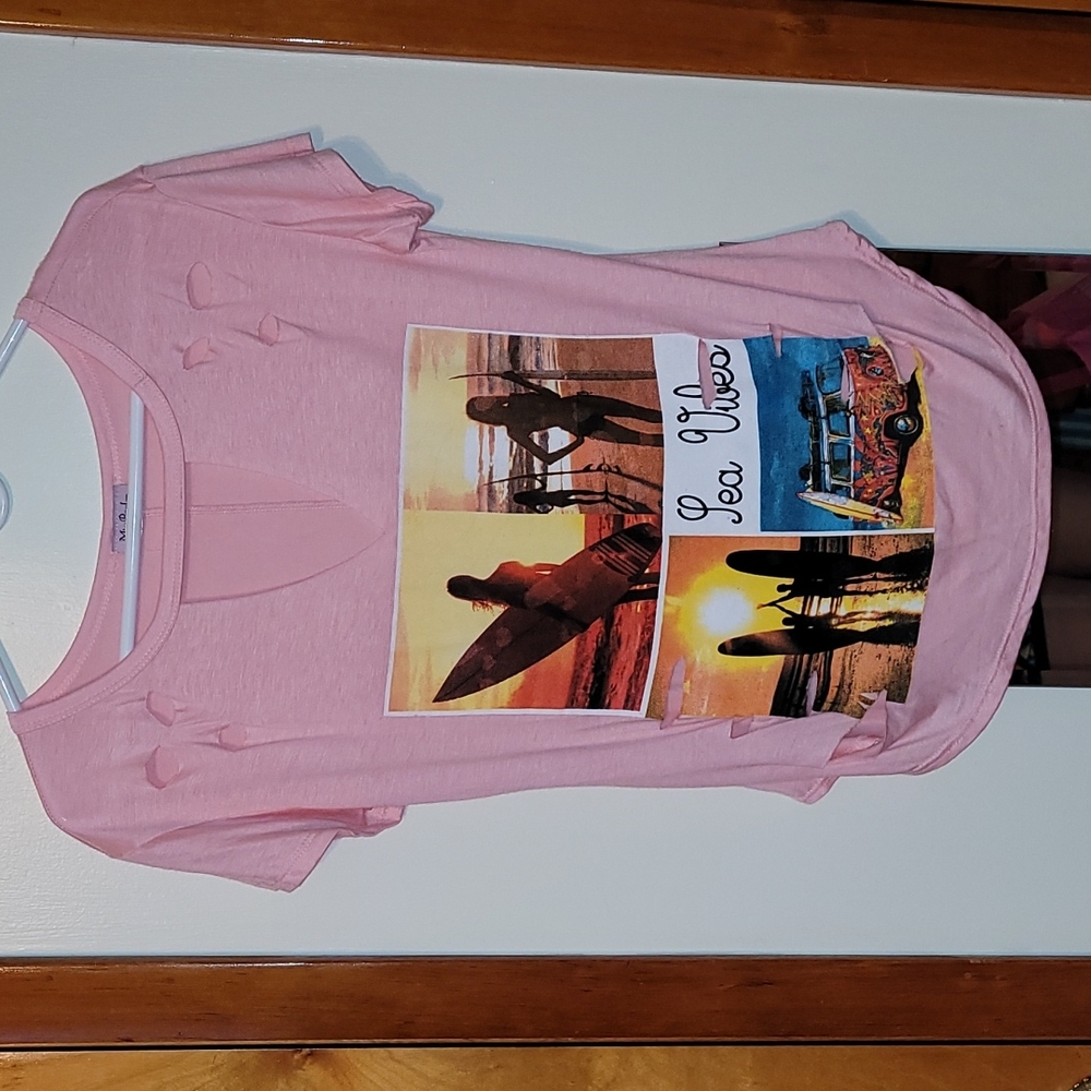 Pink short sleeve Miss Popuar M tee